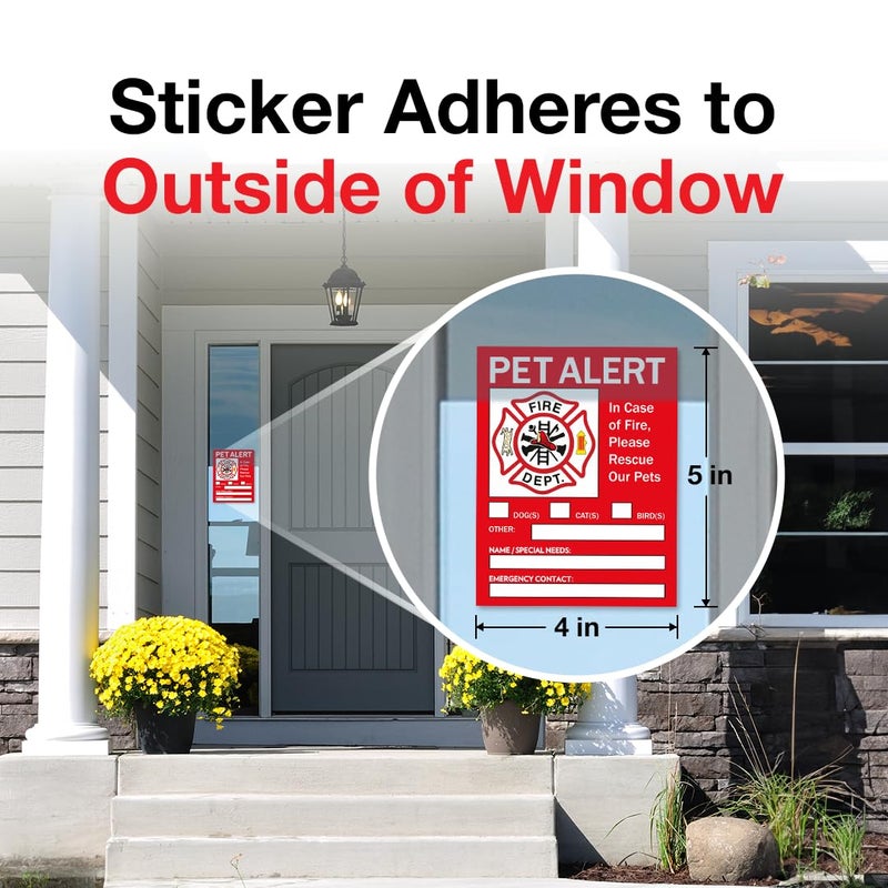 Pixelverse Design Pet Alert Safety Fire Rescue Sticker - Save Our Pets Emergency Inside Decal - House Home Window Door Sign - Image 4